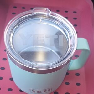 Yeti Seafoam Powder Coat Stationary Mug with Clear Lid